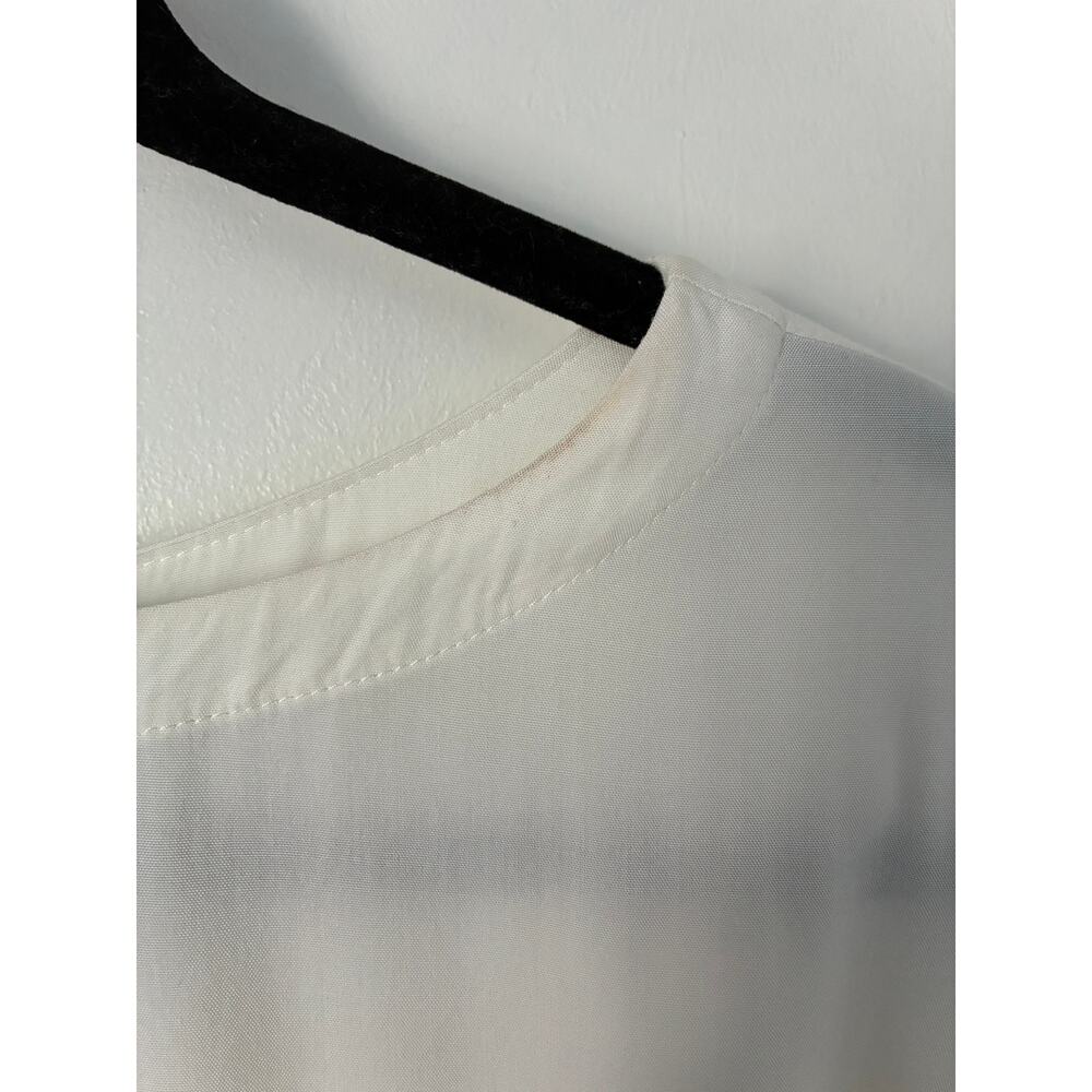 J. Jill White Lightweight Boatneck 3/4 Sleeve Button Black Closure Blouse Sz LP - Picture 6 of 11